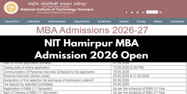 NIT Hamirpur MBA Admission 2026 Open